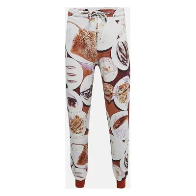 Etro Brown Fish Print Cotton Knit Joggers