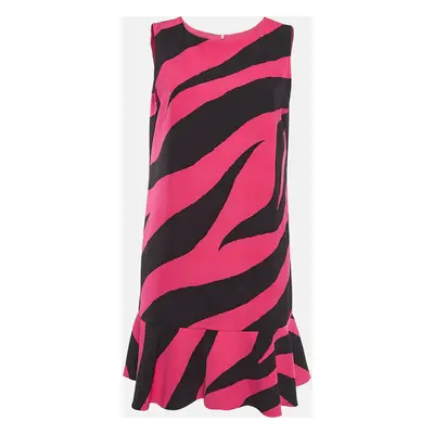 Boutique Moschino Black/Pink Zebra Print Jersey Sleeveless Dress