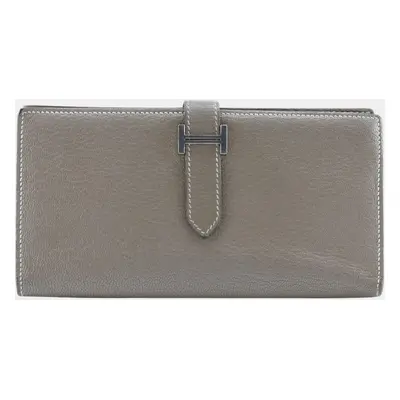 Hermes Beige Chevre Leather Bearn Wallet