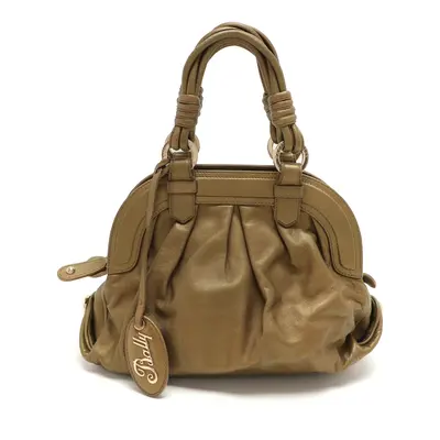 Bally Metallic Olive Leather Satchel