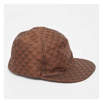 Emporio Armani Brown Logo Jacquard Aquila Baseball Hat