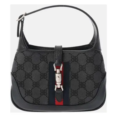 Gucci X Balenciaga black calfskin The Hacker Project Jackie shoulder bag