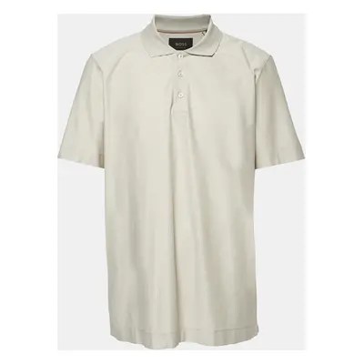 Boss By Hugo Boss Beige Textured Jersey Polo T-Shirt