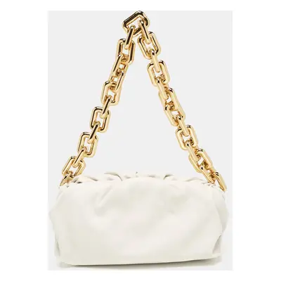 Bottega Veneta White Leather The Chain Pouch Bag