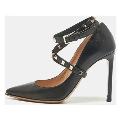 Valentino Black Leather Rockstud Wrap Pumps Size