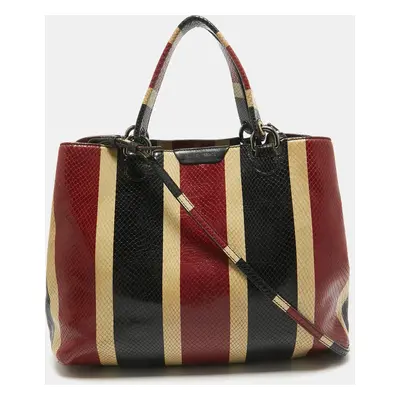 Emporio Armani Multicolor Snakeskin Embossed Leather Tote