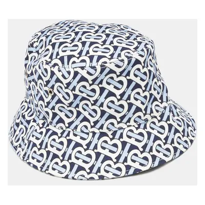 Burberry White/Blue TB Monogram Cotton Bucket Hat