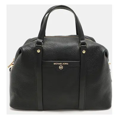 Michael Kors Black Leather Medium Beck Satchel