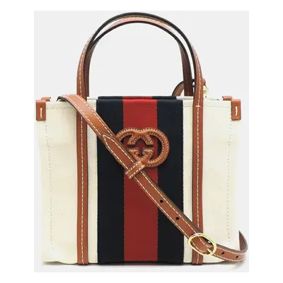 Gucci Canvas White Interlocking G Tote Bag