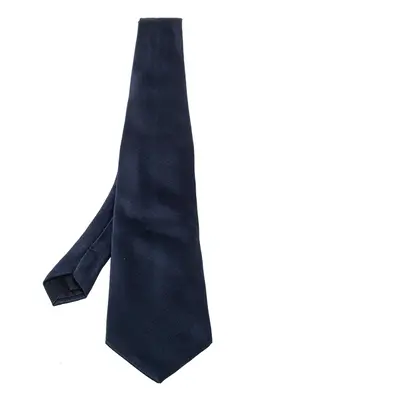 Boss By Hugo Boss Navy Blue Cotton Silk Tie