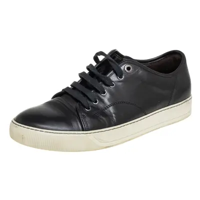 Lanvin Black Leather Low Top Sneakers Size