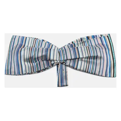 Dior Multicolor Striped Silk Detachable Bow