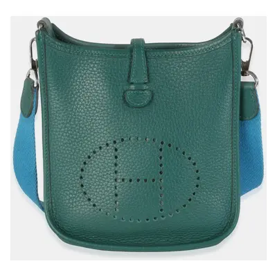 Hermes Blue Izmir Malachite Clemence Mini Evelyne TPM PHW