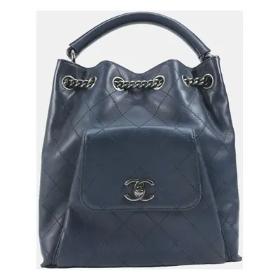 Chanel Blue Leather Urban Luxury Backpack