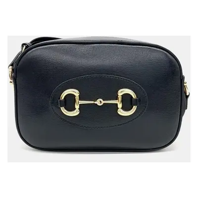 Gucci Black Leather Small Horsebit Camera Bag