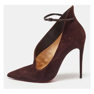 Christian Louboutin Dark Burgundy Suede Vampydoly Pumps Size