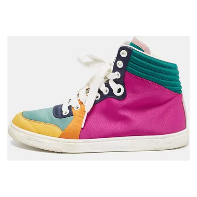 Gucci Multicolor Satin Coda High Top Sneakers Size