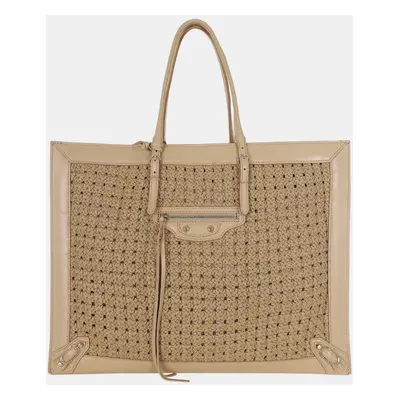 Balenciaga Papier A4 Leather Crochet Tote Bag