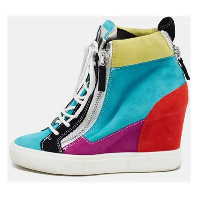 Giuseppe Zanotti Multicolor Suede High Top Sneakers Size