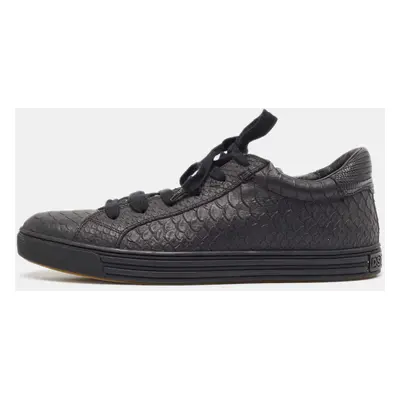 Dsquared2 Black Embossed Python Low Top Sneakers Size