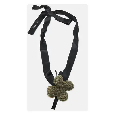 Marni Green Floral Textured Petal Ribbon Choker