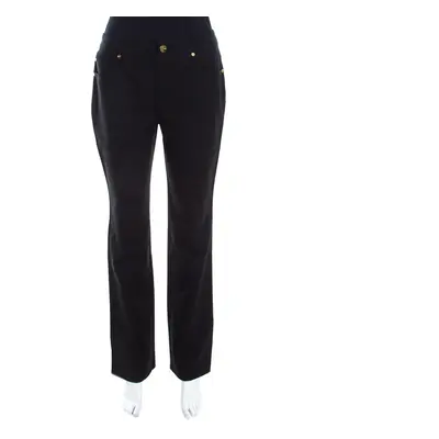 Escada Black Stretch Denim High Rise Straight Leg Tessa Jeans