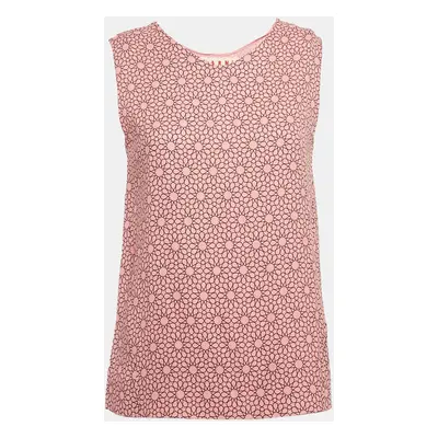 Marni Pink Printed Crepe Sleeveless Top