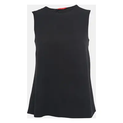 CH Carolina Herrera Black Crepe Sleeveless A-Line Top