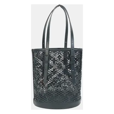 Louis Vuitton Black Monogram Leather Lace Bucket Shoulder Bag