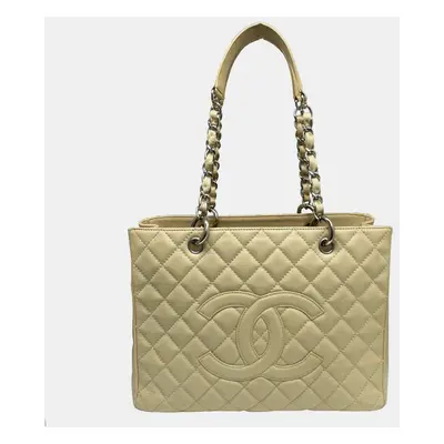 Chanel Beige Caviar Leather Totes