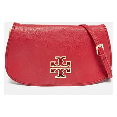 Tory Burch Red Leather Britten Crossbody Bag