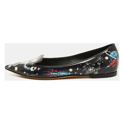 Dolce & Gabbana Navy Blue Patent leather Galaxy Print Ballet Flats Size 35.5