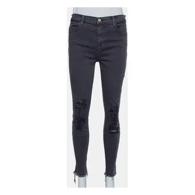 J Brand Dement Black Denim Distressed Alana Jeans