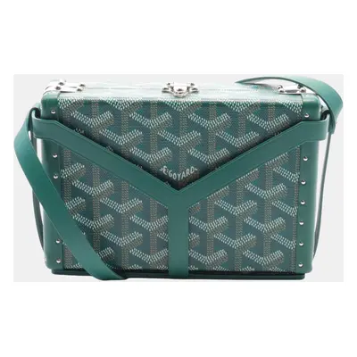 Goyard Green Brown Multicolor Coated Canvas Leather odiaire Trunk Shoulder Bag