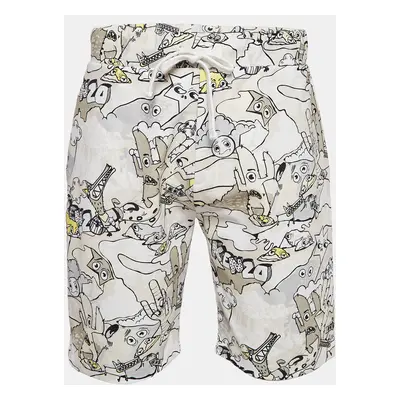 Kenzo Cream Printed Cotton Knit Shorts