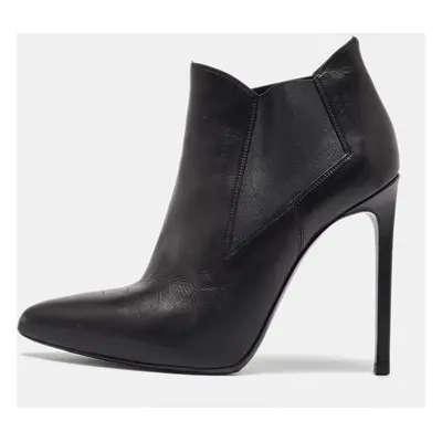 Saint Laurent Black Leather Pointed Toe Ankle Boots Size