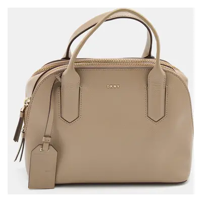 DKNY Beige Leather Dome Satchel