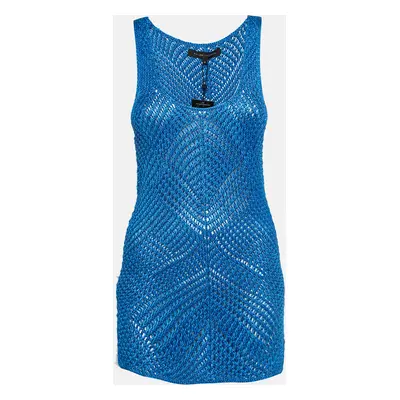 Ralph Lauren Blue Silk Crochet Easy Tank Top