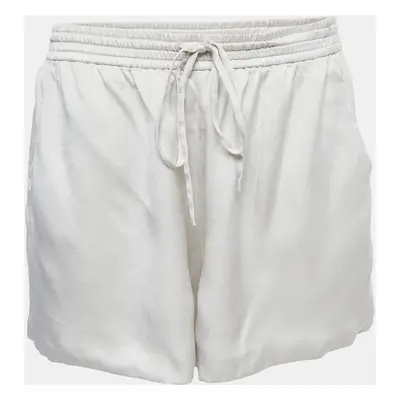 Chloe Off-White Satin Silk Elasticized Waist Shorts