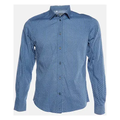 Dolce & Gabbana Gold Blue Patterned Buttoned Up Shirt