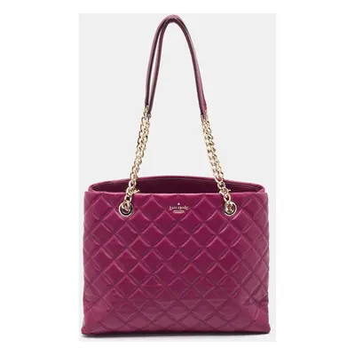 Kate Spade Burgundy Quilted Leather New York Natalia Tote