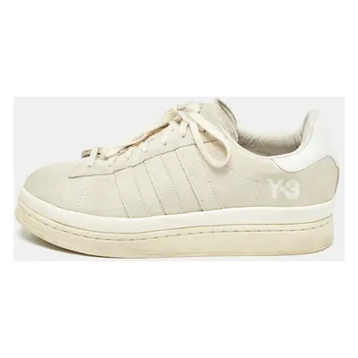 Y-3 Off White Suede Lace Up Sneakers Size 44.5