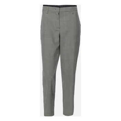 Prada White/Black Checkered Virgin Wool Trouser