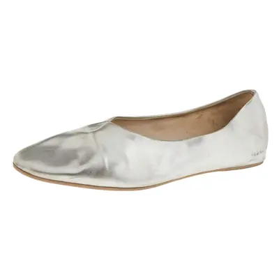 Stella McCartney Silver Faux Leather Ballet Flats Size