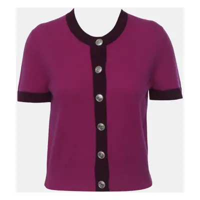 Chanel Pink Cashmere Button Up Top