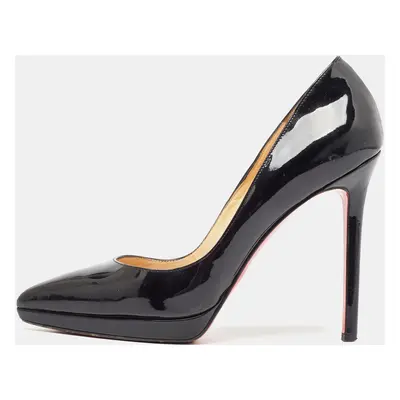 Christian Louboutin Black Patent Leather Pigalle Plato Pumps Size