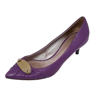 Versace Purple Leather Pointed Toe Pumps Size