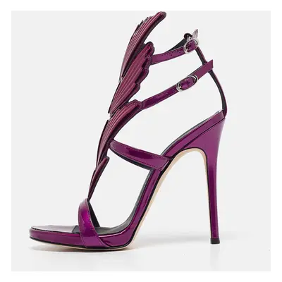 Giuseppe Zanotti Purple Patent Leather Cruel Ankle Strap Sandals Size