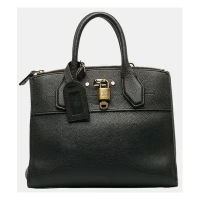 Louis Vuitton Black Leather City Steamer PM Satchel