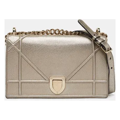 Dior Gold Leather Medium Diorama Flap Shoulder Bag